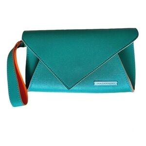 Kantaminiau Green Orange Origami 1st Class Travel Wristlet